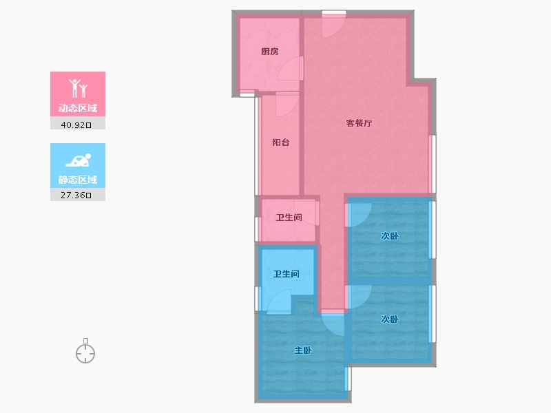 广东省-广州市-芳村花园-59.78-户型库-动静分区