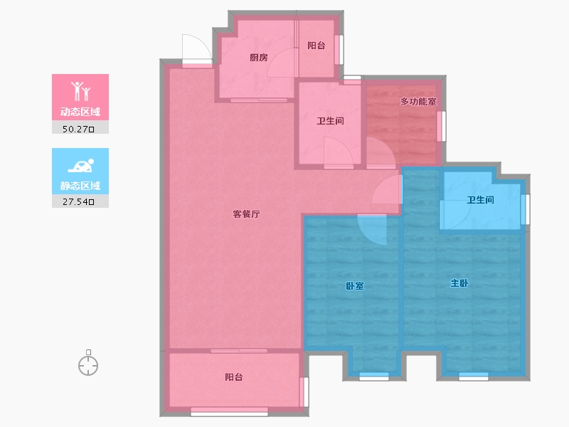 广东省-佛山市-保利珑门-70.10-户型库-动静分区