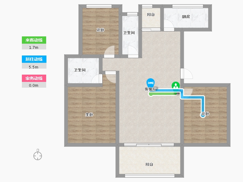 山东省-泰安市-河畔豪庭-93.00-户型库-动静线