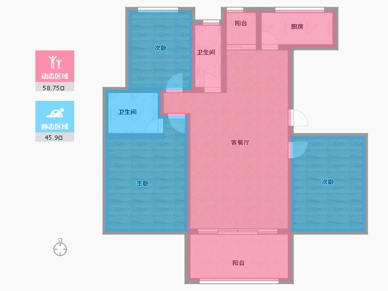 山东省-泰安市-河畔豪庭-93.00-户型库-动静分区