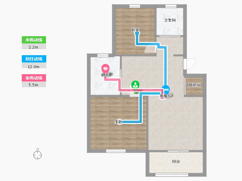 江苏省-南京市-灵顺小区-68.22-户型库-动静线