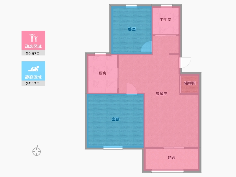 江苏省-南京市-灵顺小区-68.22-户型库-动静分区