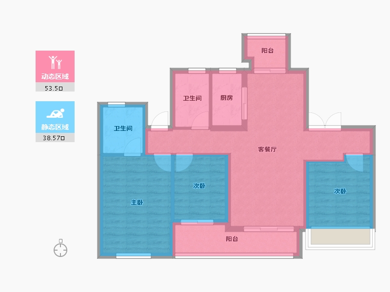 广东省-广州市-招商雍景湾-82.24-户型库-动静分区