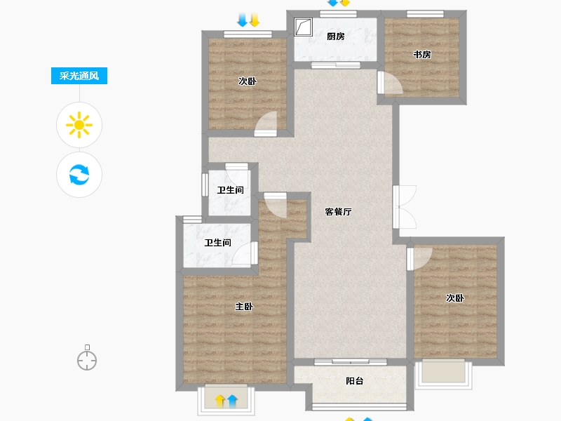 河北省-邯郸市-燕都紫金台-116.00-户型库-采光通风