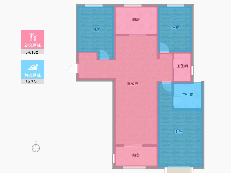 陕西省-西安市-康宁-102.40-户型库-动静分区