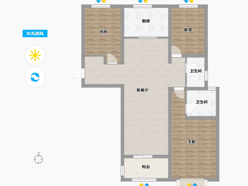 陕西省-西安市-康宁-102.40-户型库-采光通风