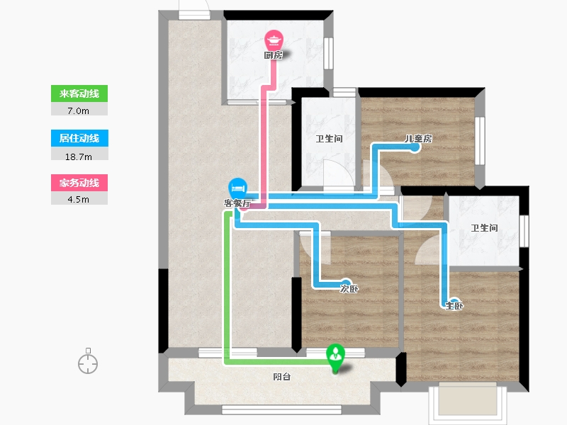 广东省-深圳市-鹏瑞尚府-72.44-户型库-动静线