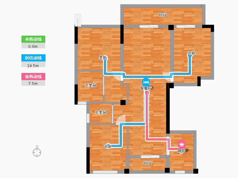 浙江省-台州市-中粮瑞府-102.44-户型库-动静线