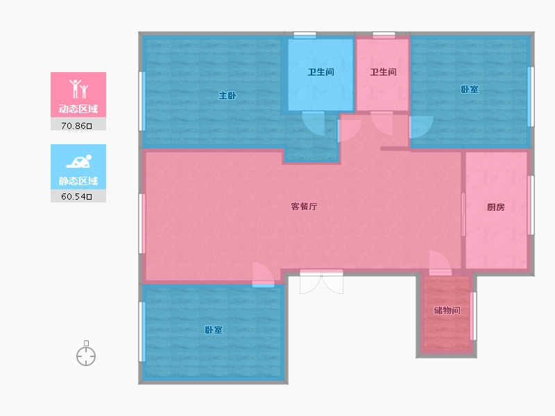 内蒙古自治区-呼伦贝尔市-心悦城-134.40-户型库-动静分区