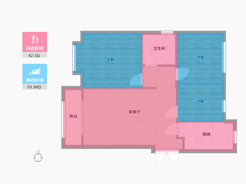 河北省-廊坊市-绿地西斯公馆-80.80-户型库-动静分区