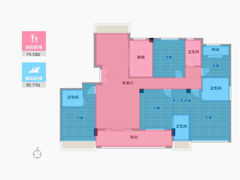 浙江省-嘉兴市-云上里-152.83-户型库-动静分区