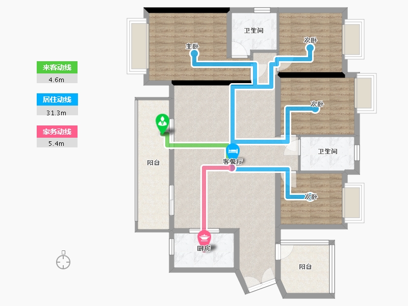 广西壮族自治区-南宁市-建工城大都悦园-136.00-户型库-动静线