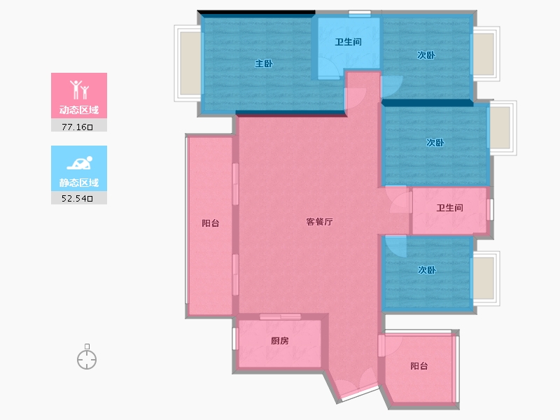 广西壮族自治区-南宁市-建工城大都悦园-136.00-户型库-动静分区