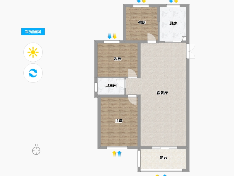 河南省-开封市-鼎立国际城-94.58-户型库-采光通风