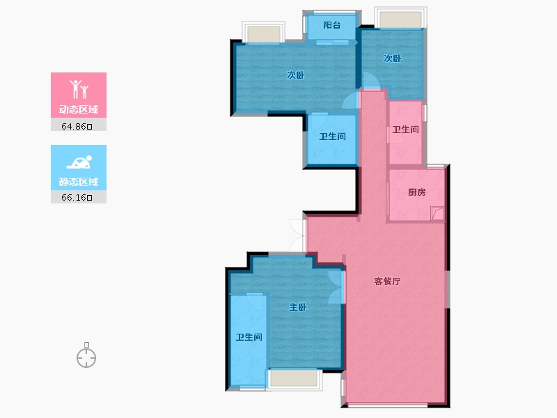 云南省-昆明市-京江隐翠-126.94-户型库-动静分区