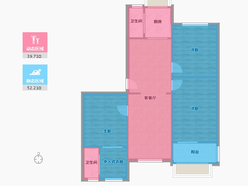 河北省-石家庄市-农行干校宿舍-84.00-户型库-动静分区