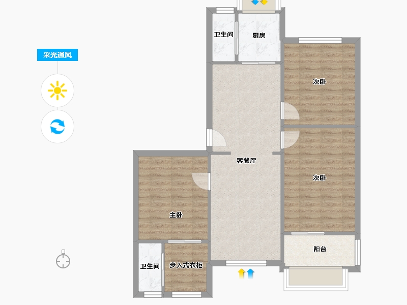 河北省-石家庄市-农行干校宿舍-84.00-户型库-采光通风