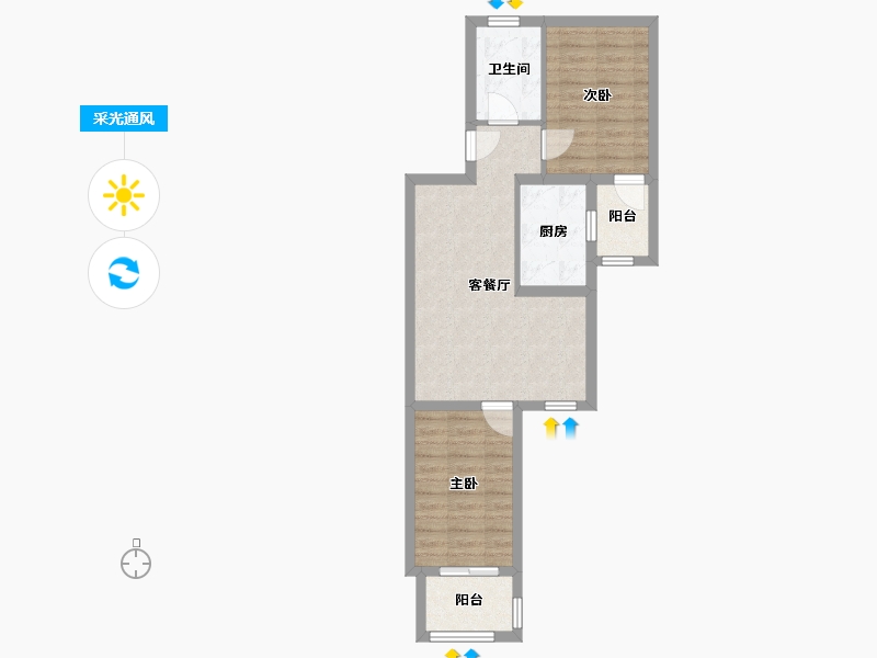 北京-北京市-翠成馨园-57.30-户型库-采光通风