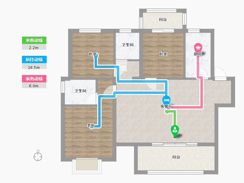 河南省-郑州市-康桥香溪郡-89.25-户型库-动静线