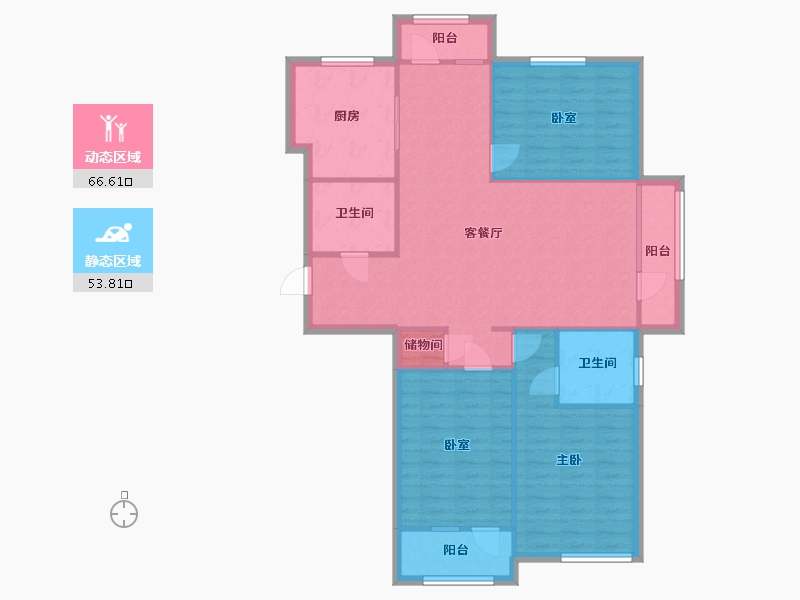 天津-天津市-珑府壹号-132.80-户型库-动静分区