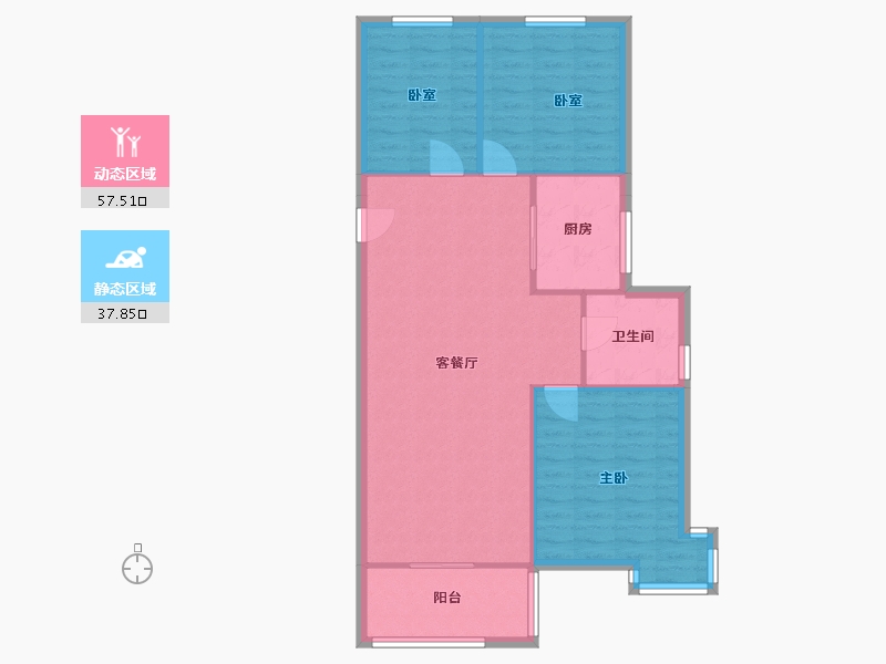 浙江省-宁波市-新岚湾-89.30-户型库-动静分区