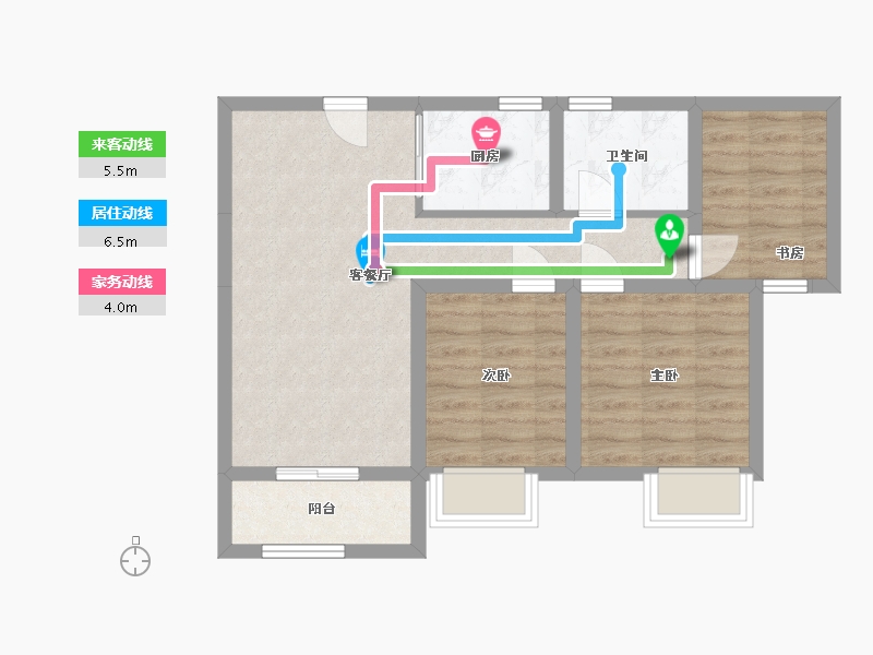 湖南省-长沙市-创和公园壹号-87.00-户型库-动静线