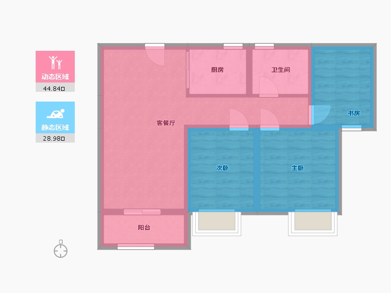 湖南省-长沙市-创和公园壹号-87.00-户型库-动静分区