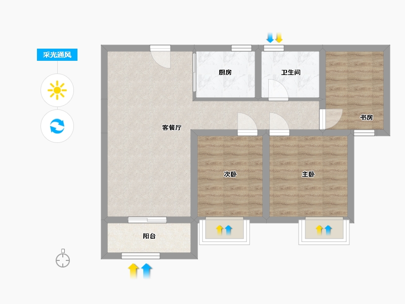 湖南省-长沙市-创和公园壹号-87.00-户型库-采光通风