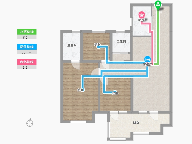 山东省-青岛市-中杰时代御园-88.10-户型库-动静线