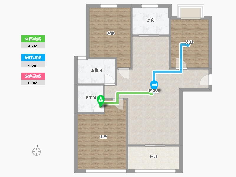 江苏省-苏州市-湖畔林语-北区-96.46-户型库-动静线