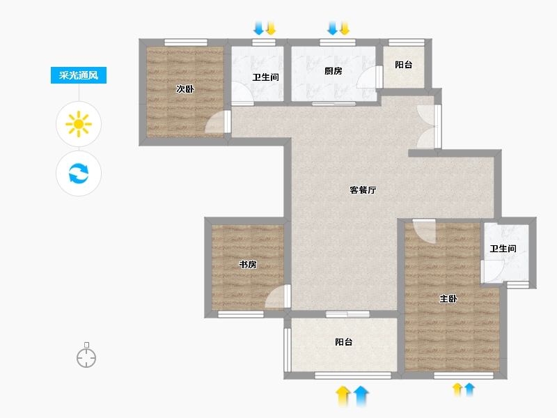 四川省-宜宾市-宜宾金科城-110.00-户型库-采光通风