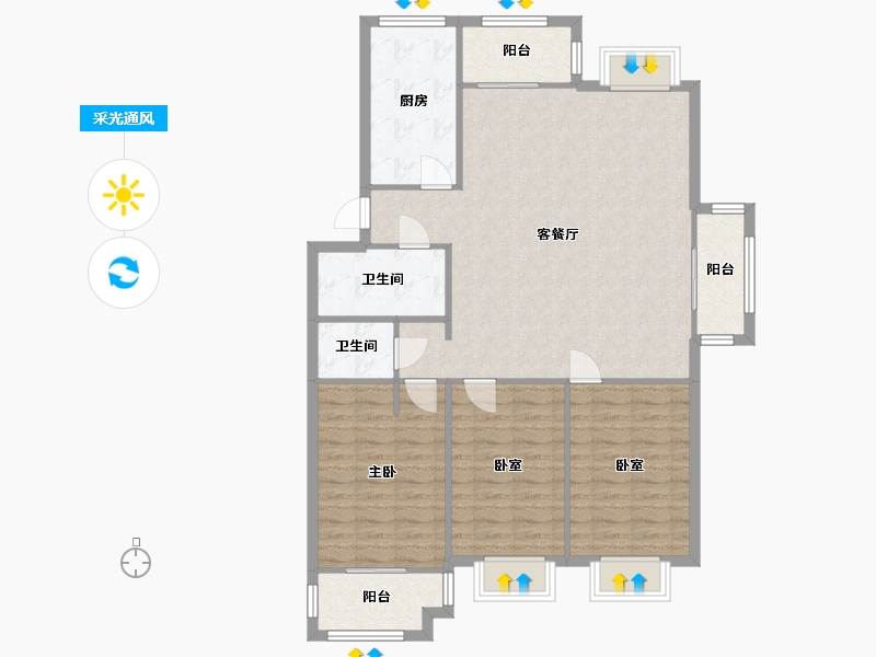 山东省-青岛市-福林苑小区-119.78-户型库-采光通风