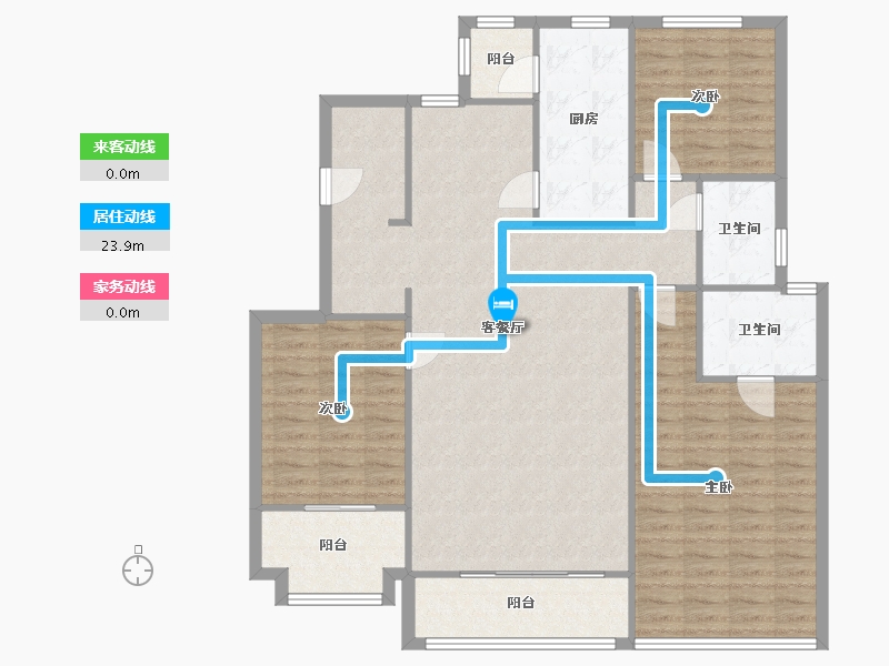 陕西省-西安市-锦绣天下一期-121.00-户型库-动静线