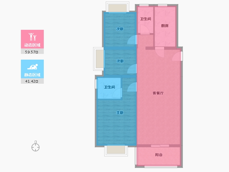 湖北省-武汉市-建发金茂玺悦-91.20-户型库-动静分区