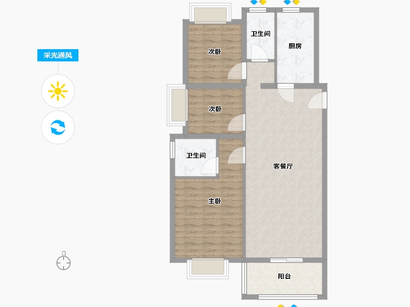 湖北省-武汉市-建发金茂玺悦-91.20-户型库-采光通风