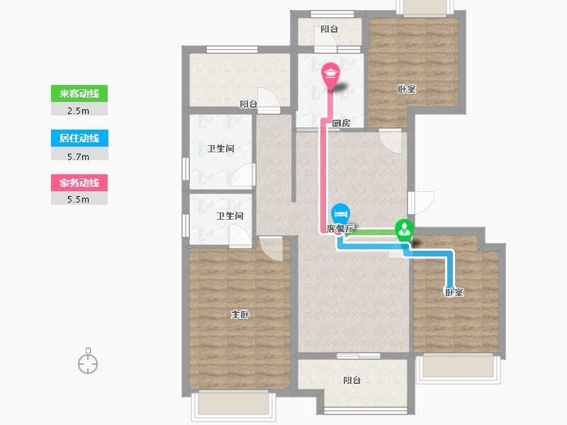 四川省-南充市-敏捷天越一期一区-103.50-户型库-动静线