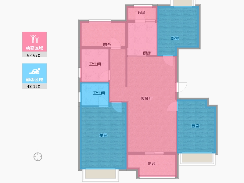 四川省-南充市-敏捷天越一期一区-103.50-户型库-动静分区