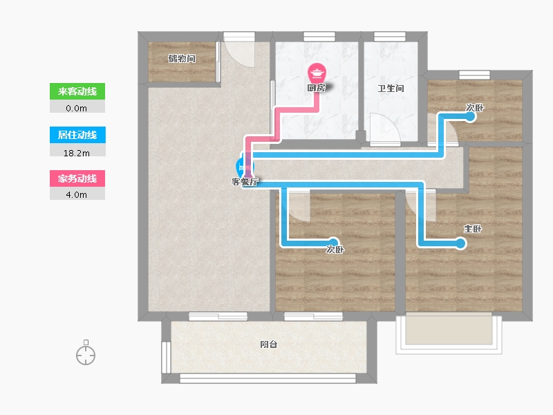 浙江省-绍兴市-锦洲府-70.96-户型库-动静线