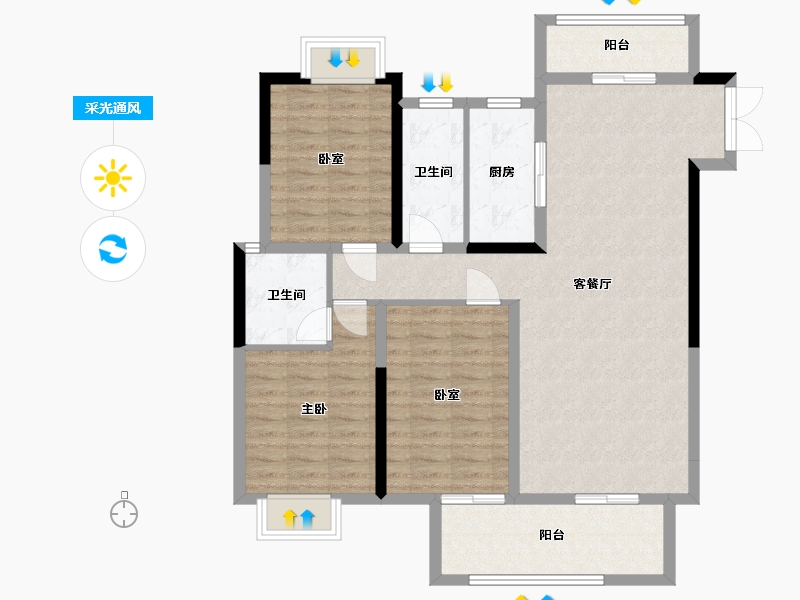 湖北省-黄冈市-广济府-104.61-户型库-采光通风