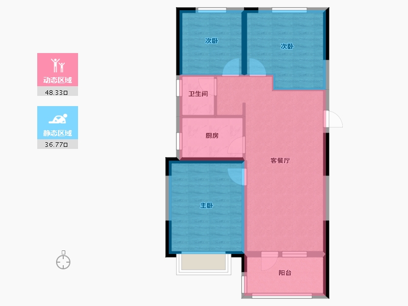 山东省-青岛市-花漾里-76.31-户型库-动静分区