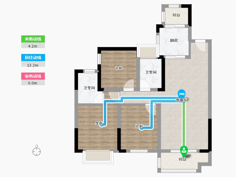 四川省-泸州市-天誉锦樾-75.66-户型库-动静线