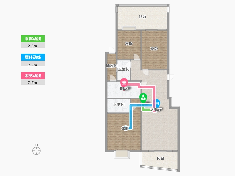 福建省-厦门市-华天花园-二期-139.00-户型库-动静线