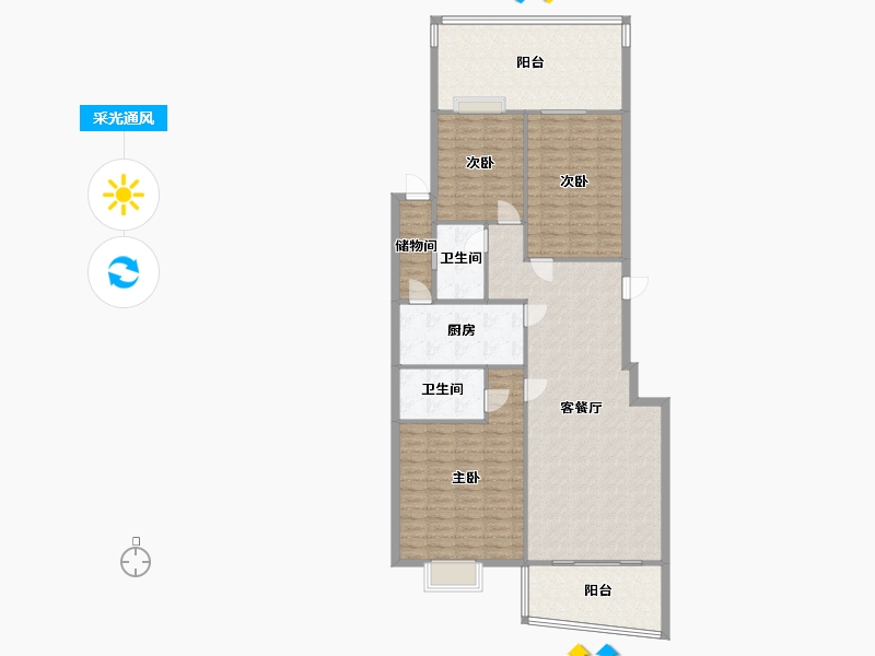 福建省-厦门市-华天花园-二期-139.00-户型库-采光通风