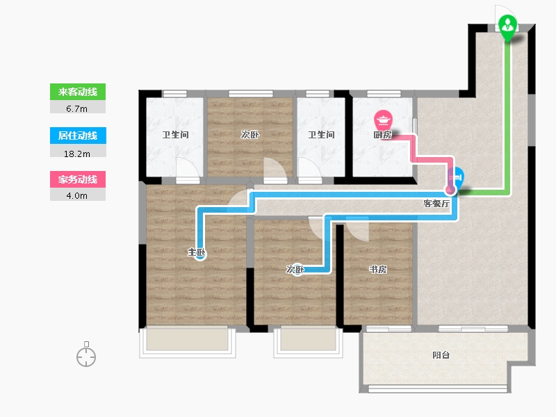 河南省-洛阳市-宜阳君河湾-114.40-户型库-动静线