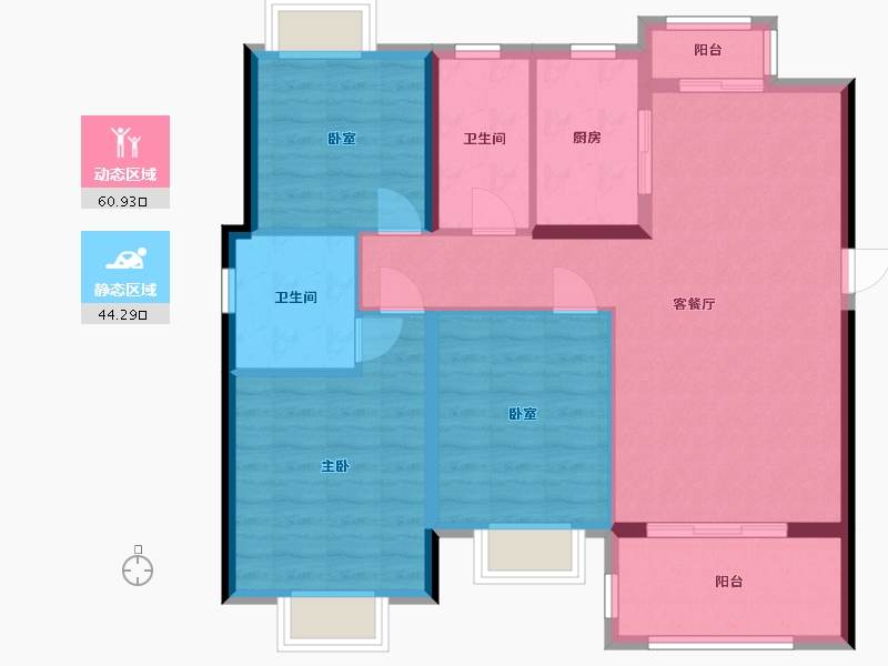 湖北省-黄石市-育才府-104.42-户型库-动静分区