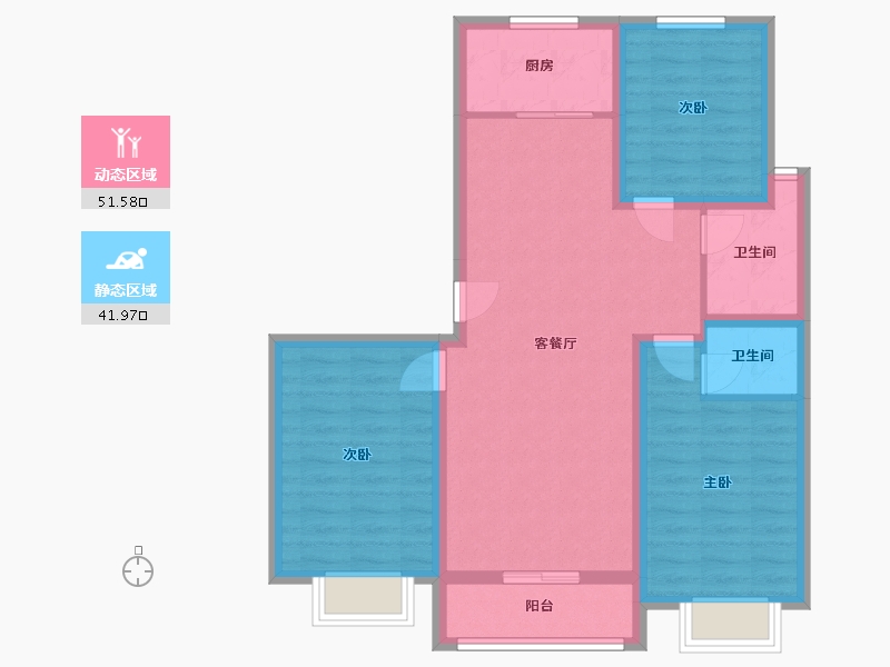 河北省-邯郸市-魏都花园润泽园-100.80-户型库-动静分区