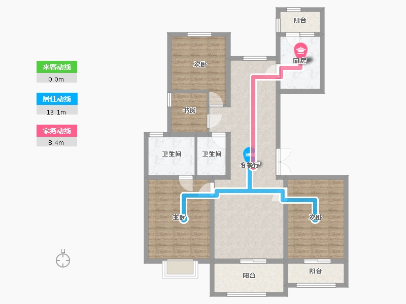 北京-北京市-京安和苑-110.00-户型库-动静线