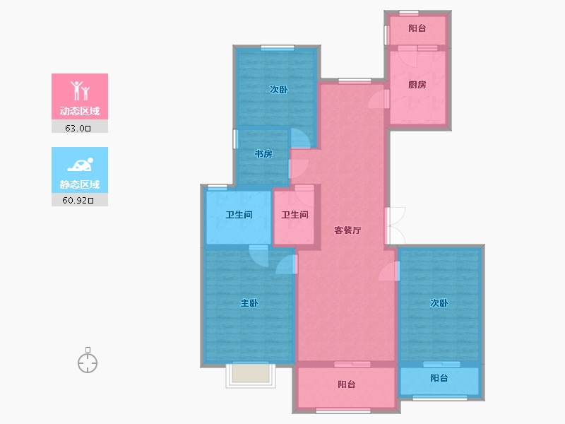 北京-北京市-京安和苑-110.00-户型库-动静分区