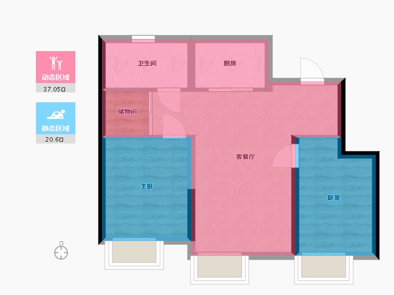 北京-北京市-乐之筑-72.00-户型库-动静分区