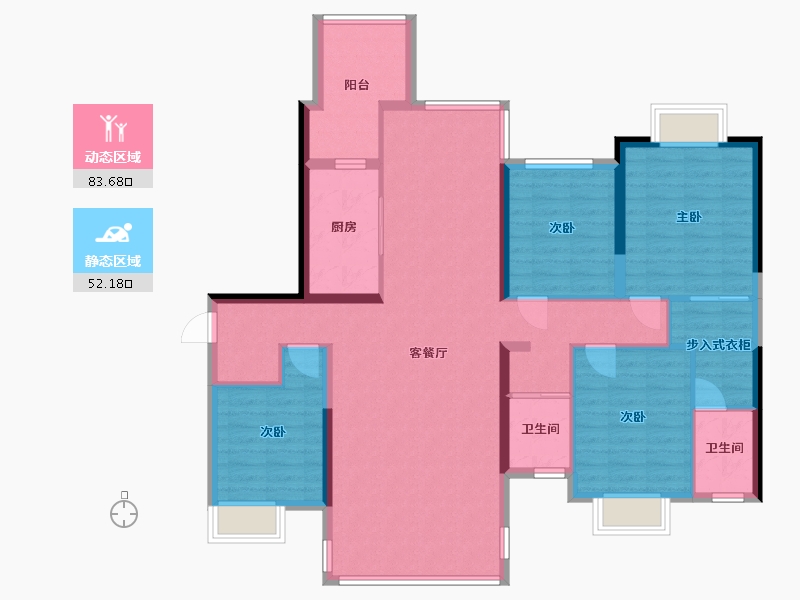 湖南省-衡阳市-沐林美郡-南区-112.40-户型库-动静分区